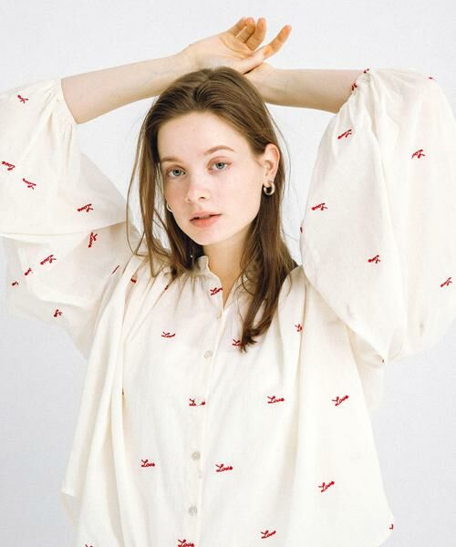 Sonny Label / サニーレーベル シャツ・ブラウス | Love embroideryブラウス | 詳細1