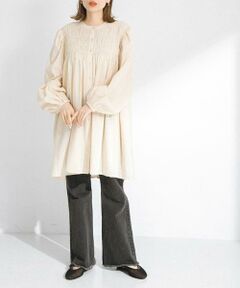 Sonny Label / サニーレーベル ワンピース | コットンギャザーチュニックブラウスミニワンピース