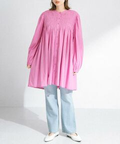 Sonny Label / サニーレーベル ワンピース | コットンギャザーチュニックブラウスミニワンピース