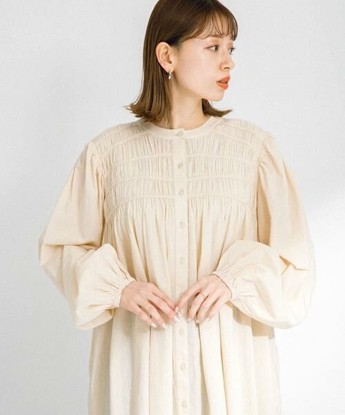 Sonny Label / サニーレーベル ワンピース | コットンギャザーチュニックブラウスミニワンピース | 詳細1