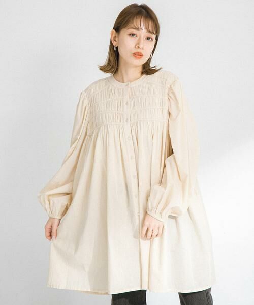 Sonny Label / サニーレーベル ワンピース | コットンギャザーチュニックブラウスミニワンピース | 詳細2