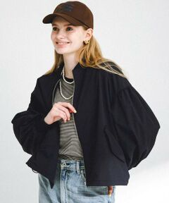 mintdesignsフロッキングブルゾン シアーニットブルゾン/接触冷感/洗える(その他のコート