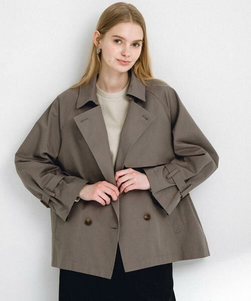 Sonny Label/サニーレーベル 撥水ショートトレンチコート チャコールグレー 38