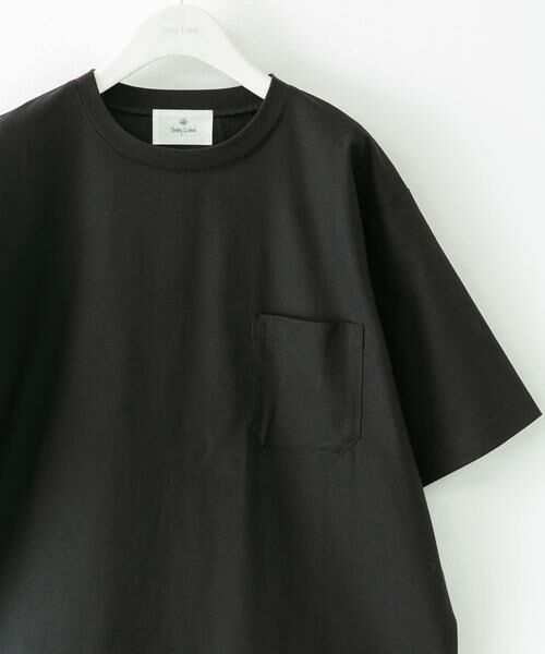 Sonny Label/サニーレーベル 『接触冷感/イージーケア』リネン混ショートスリーブTシャツ ブラック L Sonny Label/サニーレーベル 『接触冷感/イージーケア』リネン混ショートスリーブTシャツ ブラック L