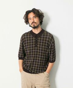Sonny Label / サニーレーベル ニット・セーター | OOPSチェック柄ニットポロシャツ