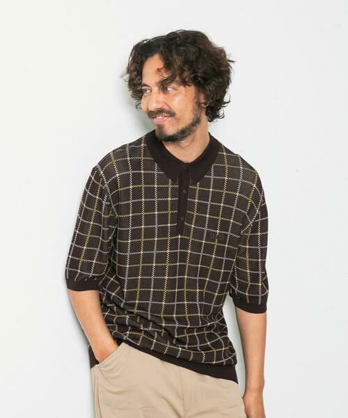 Sonny Label / サニーレーベル ニット・セーター | OOPSチェック柄ニットポロシャツ | 詳細1
