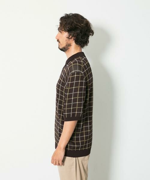 Sonny Label / サニーレーベル ニット・セーター | OOPSチェック柄ニットポロシャツ | 詳細4