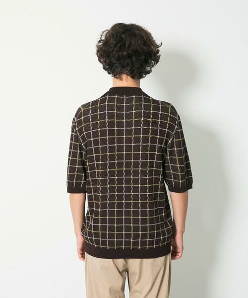 Sonny Label / サニーレーベル ニット・セーター | OOPSチェック柄ニットポロシャツ | 詳細5