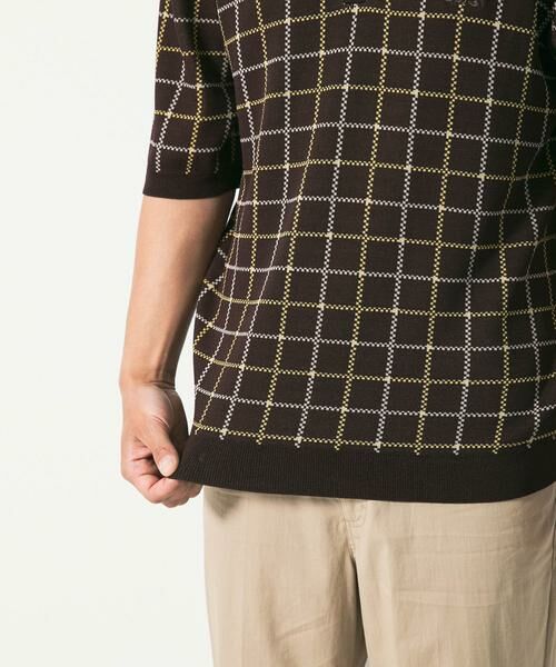 Sonny Label / サニーレーベル ニット・セーター | OOPSチェック柄ニットポロシャツ | 詳細8