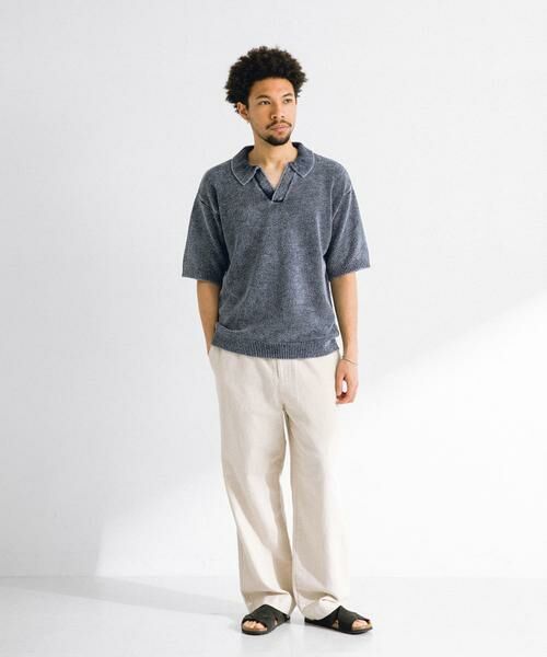 Sonny Label / サニーレーベル ポロシャツ | インディゴパイルスキッパーポロシャツ | 詳細4