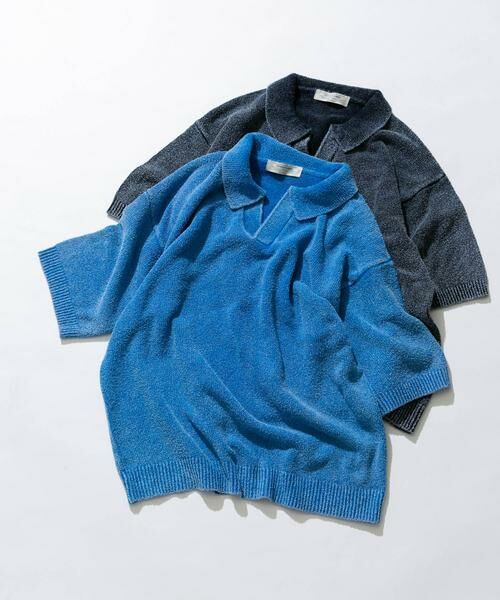 Sonny Label / サニーレーベル ポロシャツ | インディゴパイルスキッパーポロシャツ | 詳細7