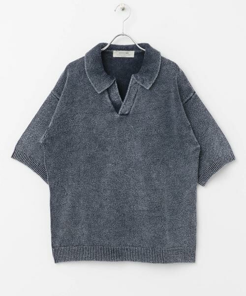 Sonny Label / サニーレーベル ポロシャツ | インディゴパイルスキッパーポロシャツ | 詳細8