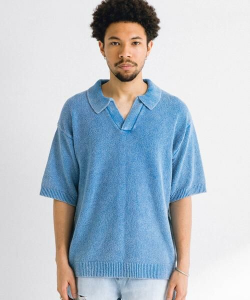 Sonny Label / サニーレーベル ポロシャツ | インディゴパイルスキッパーポロシャツ | 詳細13