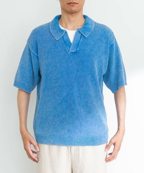 Sonny Label / サニーレーベル ポロシャツ | インディゴパイルスキッパーポロシャツ | 詳細20