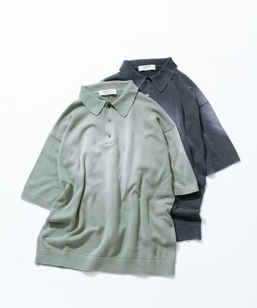 Sonny Label / サニーレーベル ニット・セーター | ピグメントニットポロシャツ | 詳細4