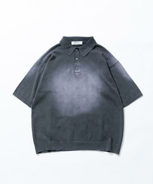 Sonny Label/サニーレーベル ピグメントニットポロシャツ スミクロ M Sonny Label/サニーレーベル ピグメントニットポロシャツ スミクロ M