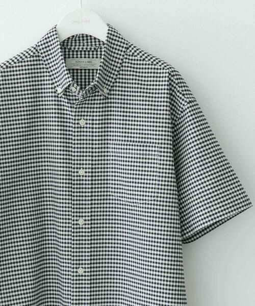Sonny Label/サニーレーベル 抗菌オックスボタンダウン半袖シャツ ブラック系その他 XL Sonny Label/サニーレーベル 抗菌オックスボタンダウン半袖シャツ ブラック系その他 XL