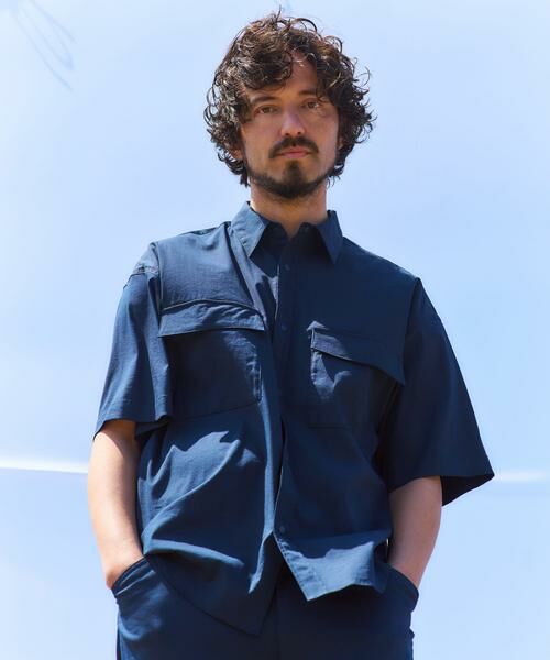 Sonny Label/サニーレーベル OOPSノビイルダブルポケットシャツ ネイビー L Sonny Label/サニーレーベル OOPSノビイルダブルポケットシャツ ネイビー L