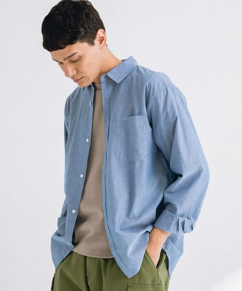 Sonny Label/サニーレーベル コットンシャンブレーシャツ ブルー M Sonny Label/サニーレーベル コットンシャンブレーシャツ ブルー M