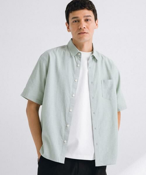 Sonny Label / サニーレーベル シャツ・ブラウス | 『吸水速乾/接触冷感』リネン混ハーフスリーブシャツ | 詳細1