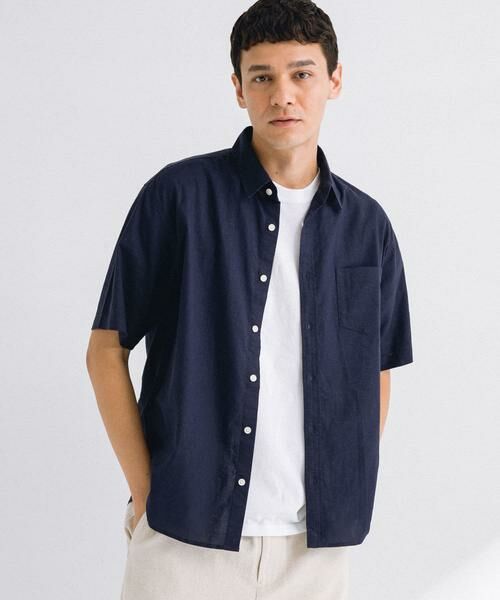 Sonny Label / サニーレーベル シャツ・ブラウス | 『吸水速乾/接触冷感』リネン混ハーフスリーブシャツ | 詳細17