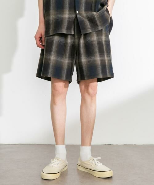 Sonny Label / サニーレーベル ショート・ハーフ・半端丈パンツ | オンブレチェックイージーショートパンツ | 詳細1