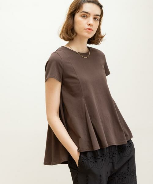 Sonny Label / サニーレーベル Tシャツ | 『WEB限定』マチ切り替えAラインフレアプルオーバー（ブラウン）