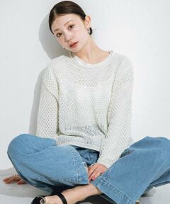 Sonny Label / サニーレーベル ニット・セーター | スパンコールメッシュニットプルオーバー