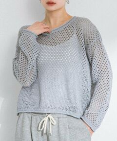 Sonny Label / サニーレーベル ニット・セーター | スパンコールメッシュニットプルオーバー