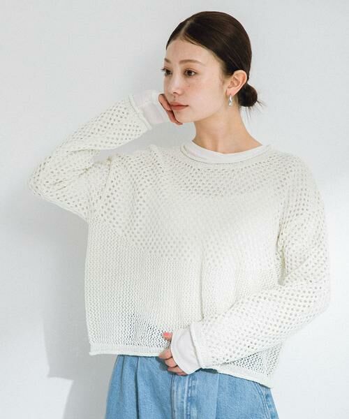 Sonny Label / サニーレーベル ニット・セーター | スパンコールメッシュニットプルオーバー | 詳細14