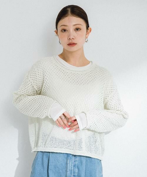 Sonny Label / サニーレーベル ニット・セーター | スパンコールメッシュニットプルオーバー | 詳細15