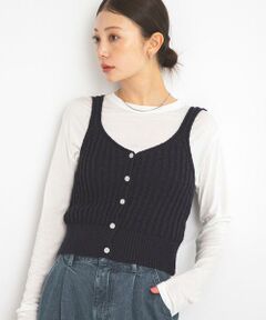 Sonny Label / サニーレーベル キャミソール・チューブトップ | 2WAY透かし編みニットビスチェ