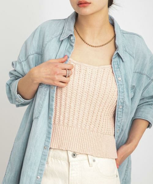 Sonny Label / サニーレーベル キャミソール・チューブトップ | 2WAY透かし編みニットビスチェ | 詳細10