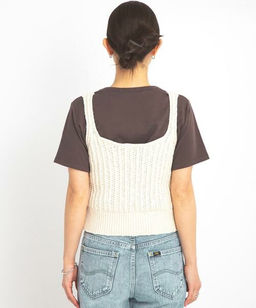 Sonny Label / サニーレーベル キャミソール・チューブトップ | 2WAY透かし編みニットビスチェ | 詳細30