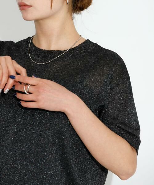 Sonny Label / サニーレーベル ニット・セーター | シアーラメニットTシャツ | 詳細13