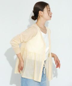 Sonny Label / サニーレーベル カーディガン・ボレロ | シアーペプラムニットカーディガン