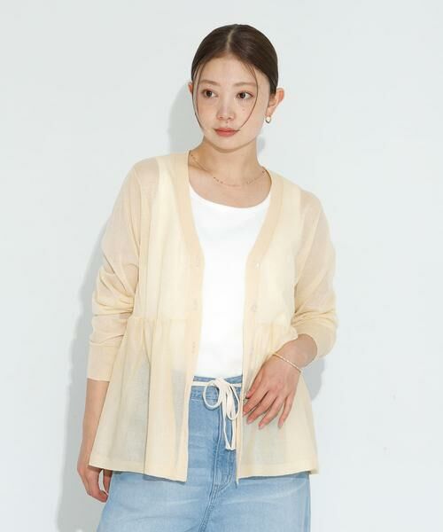 Sonny Label / サニーレーベル カーディガン・ボレロ | シアーペプラムニットカーディガン | 詳細1
