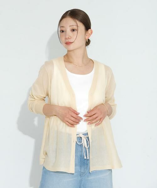 Sonny Label / サニーレーベル カーディガン・ボレロ | シアーペプラムニットカーディガン | 詳細2