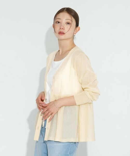 Sonny Label / サニーレーベル カーディガン・ボレロ | シアーペプラムニットカーディガン | 詳細3