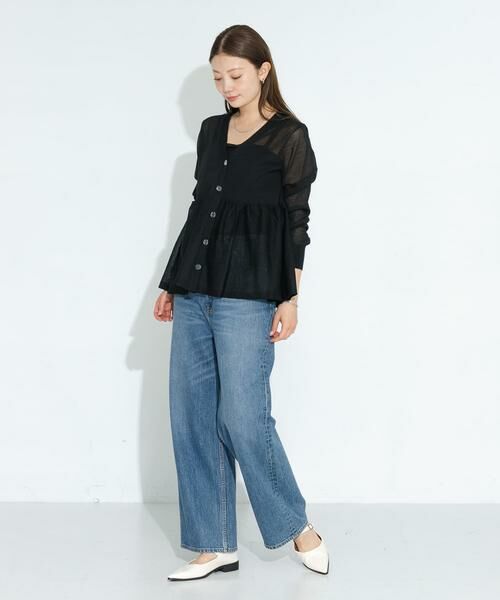 Sonny Label / サニーレーベル カーディガン・ボレロ | シアーペプラムニットカーディガン | 詳細18