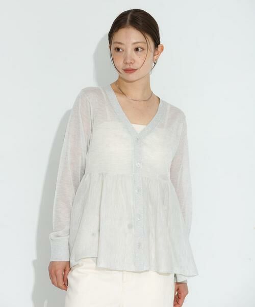 Sonny Label / サニーレーベル カーディガン・ボレロ | シアーペプラムニットカーディガン | 詳細25
