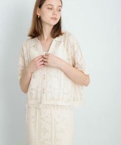 Sonny Label / サニーレーベル シャツ・ブラウス | フラワーメッシュサマーニットシャツ