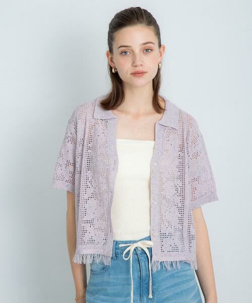 Sonny Label / サニーレーベル シャツ・ブラウス | フラワーメッシュサマーニットシャツ | 詳細2