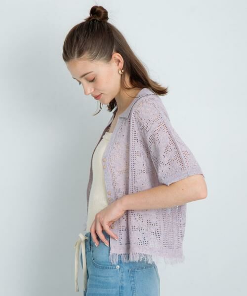 Sonny Label / サニーレーベル シャツ・ブラウス | フラワーメッシュサマーニットシャツ | 詳細3