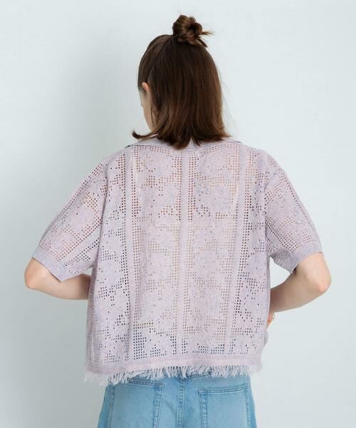 Sonny Label / サニーレーベル シャツ・ブラウス | フラワーメッシュサマーニットシャツ | 詳細4