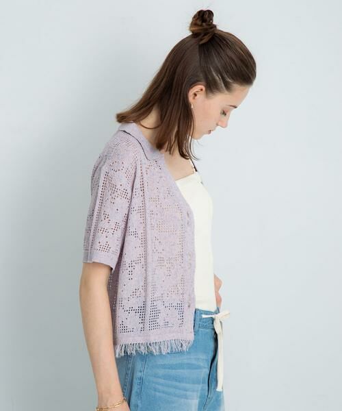 Sonny Label / サニーレーベル シャツ・ブラウス | フラワーメッシュサマーニットシャツ | 詳細5