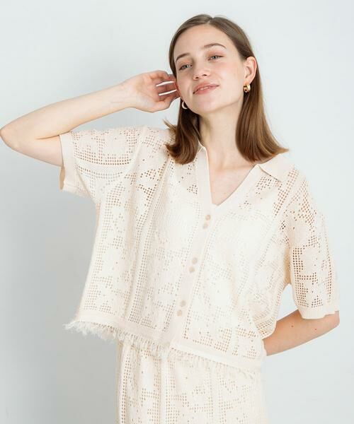 Sonny Label / サニーレーベル シャツ・ブラウス | フラワーメッシュサマーニットシャツ | 詳細14