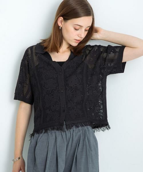 Sonny Label / サニーレーベル シャツ・ブラウス | フラワーメッシュサマーニットシャツ | 詳細23