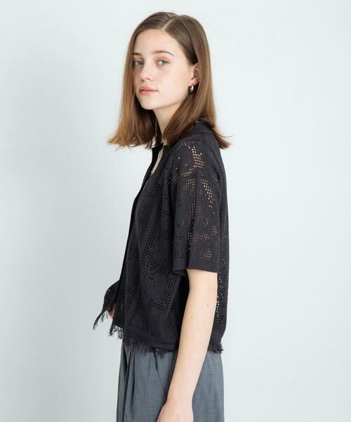 Sonny Label / サニーレーベル シャツ・ブラウス | フラワーメッシュサマーニットシャツ | 詳細26