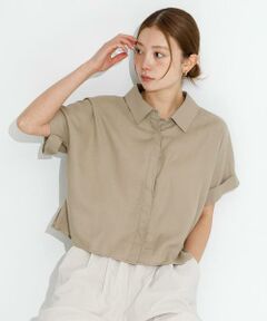 Sonny Label / サニーレーベル シャツ・ブラウス | リネン混クロップドドルマンシャツ